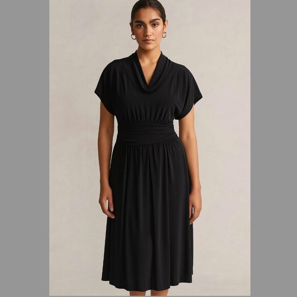 NWOT - BCBGMaxAzria Elegant Black Midi Dress - NEVER WORN - NEW WITH OUT TAGS - Picture 1 of 5